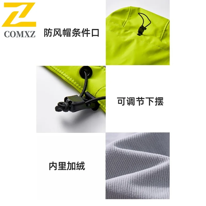 COMXZ Luxury Men Jacket Lightweight Outdoor Travel Wind Resistant Motorcycle Coat Hooded Cozy Wear Resistant Autumn Jackets