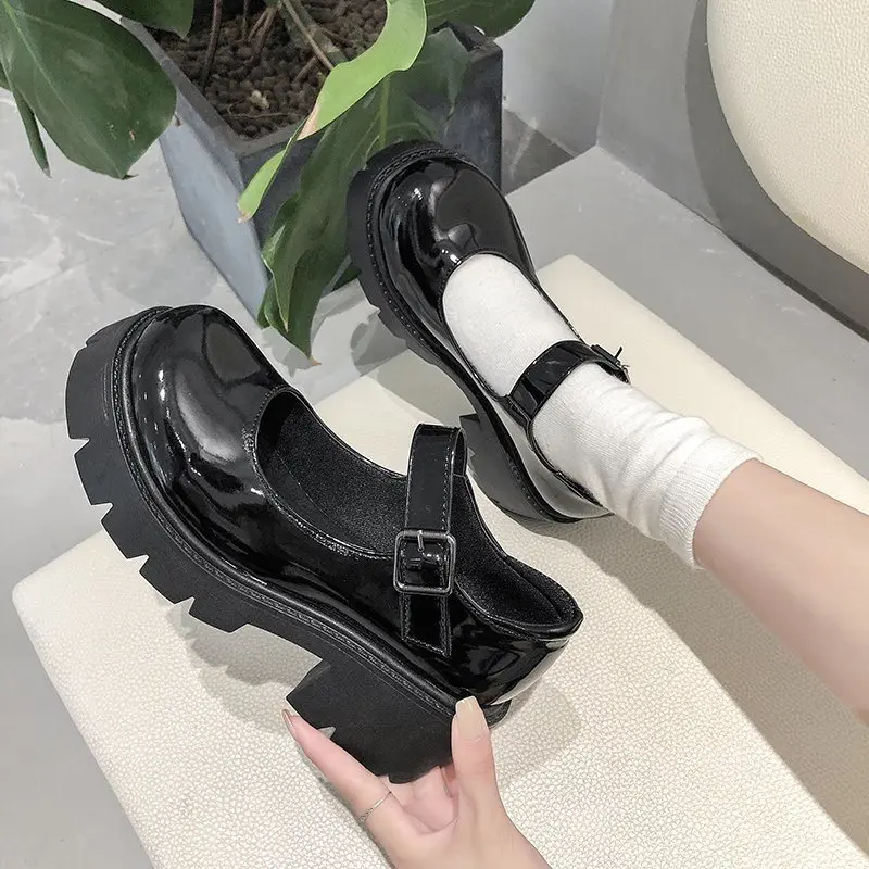 White Mary Jane Lolita Shoes Japanese Students JK Female High Heel Uniform College Girl Shoes Platform Shoe Ladies Vintage Pumps 2