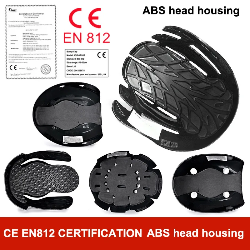 Fodera protettiva per casco di sicurezza CE fodera per berretto antiurto in ABS inserto per berretto Anti-collisione leggero per cappello di sicurezza da Baseball Shell
