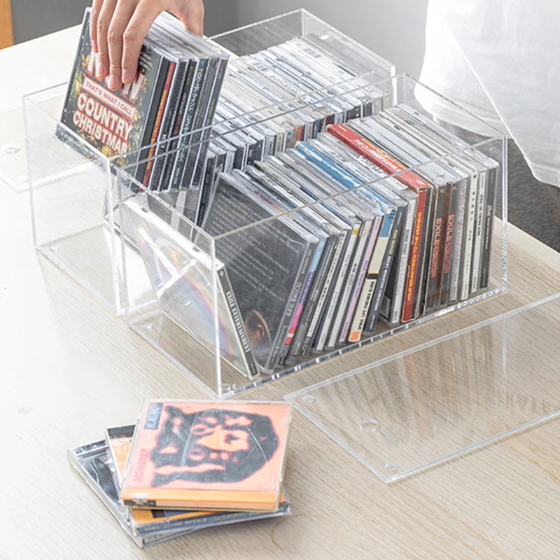 Cute Minicadena Cd Organizer Rack Storage Retro Display Capacity Stand Luxury Portable CD Rack Insert Porta Cd Music Furnitures