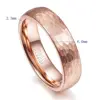 BONLAVIE 4mm 6mm Tungsten Steel Rings Classic Men Women Wedding Bands Ring Jewelry Gold Rose Color Geometric Figure Couple Gift 4