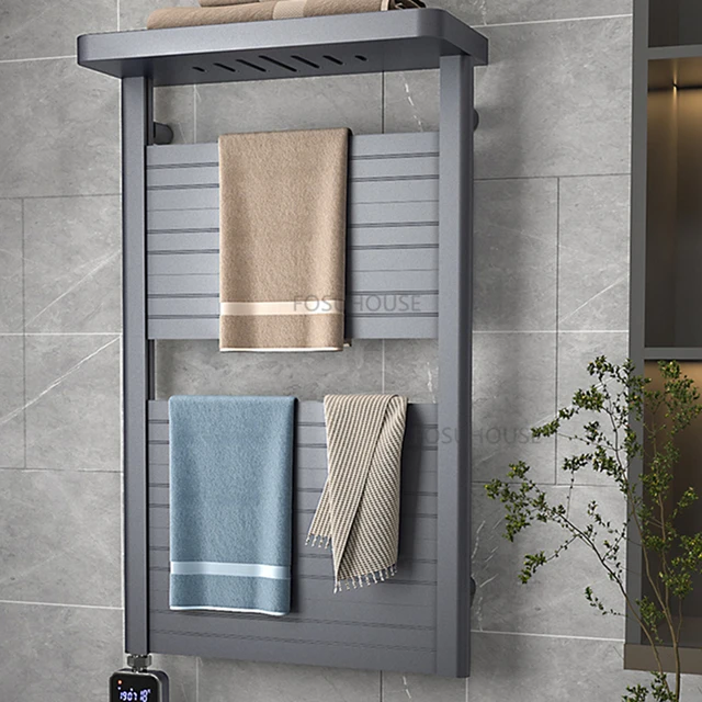 Calentador de toallas de aluminio moderno para el baño, radiador de toallas  eléctrico constante con calefacción de fibra de carbono para el hogar -  AliExpress