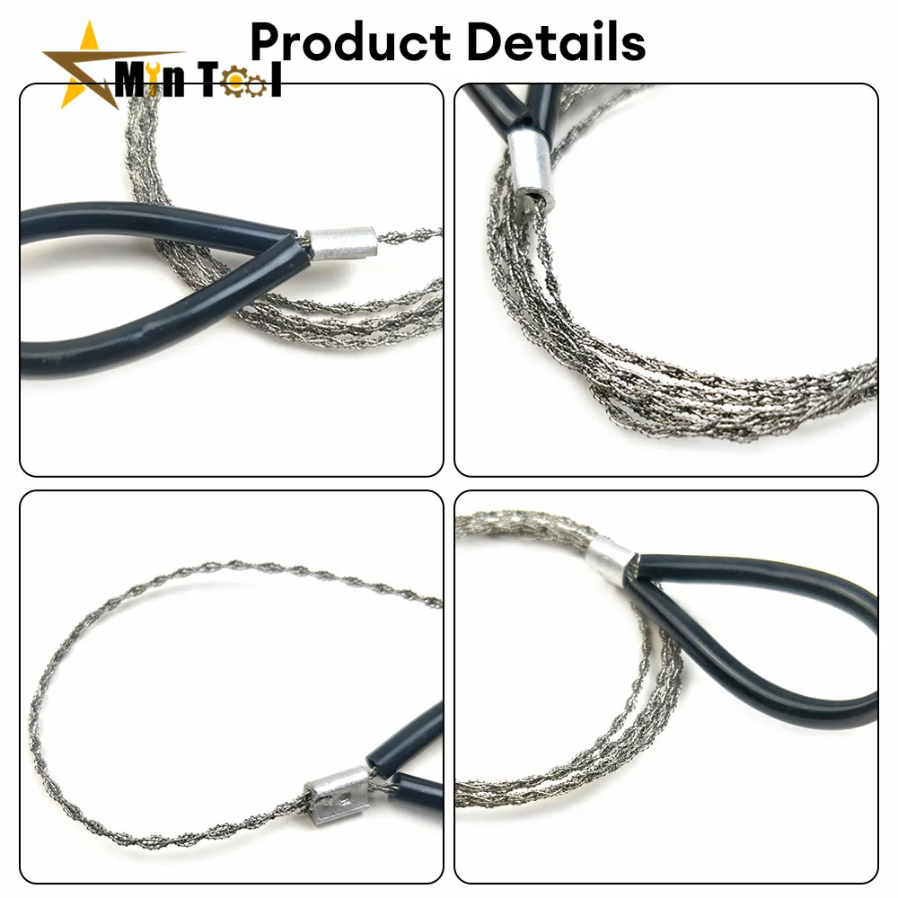 Hand Saw Portable Stainless Steel Wire Saw with Finger Handle for Camping Hiking Pocket