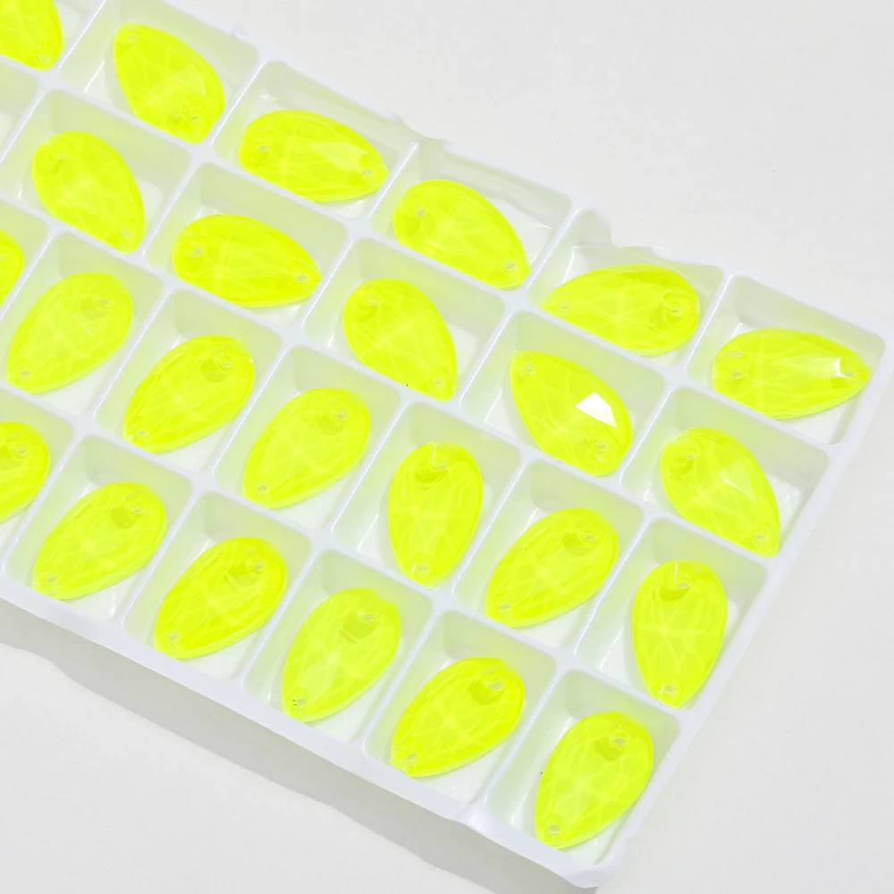 Neon Aufnähbare Strass-Steine DIY Glitzer Nähzubehör Kristalle Diamanten Costura für Kleider und Abendroben – Detail 2