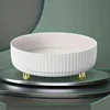 1pc 360 Degree Rotating Cosmetic Storage Box, Large Capacity Makeup Organizer, Plastic Round Skin Care Products Display Case 3