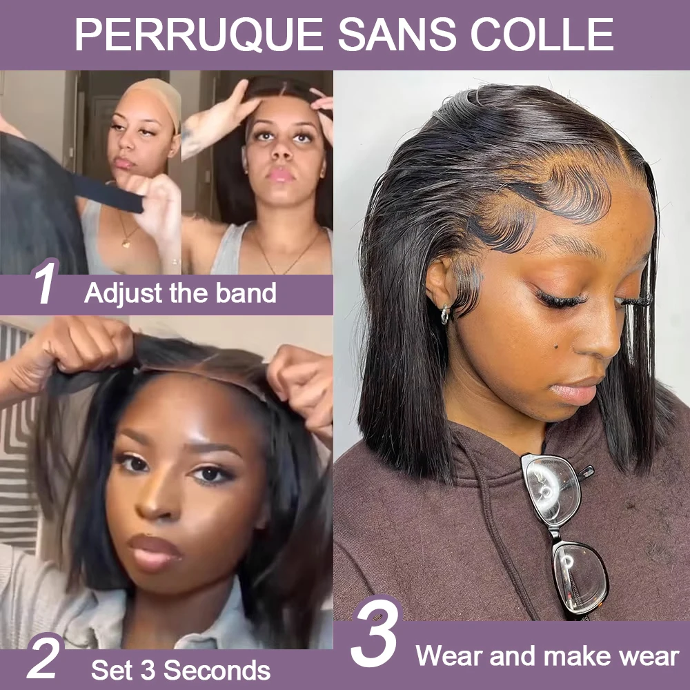 Bob Wigs 10 Inch Bob Wig Human Hair 13x4 Black Glueless Wear And Go Straight Lace Front Wig Vietnamese Female Wig - Image 5