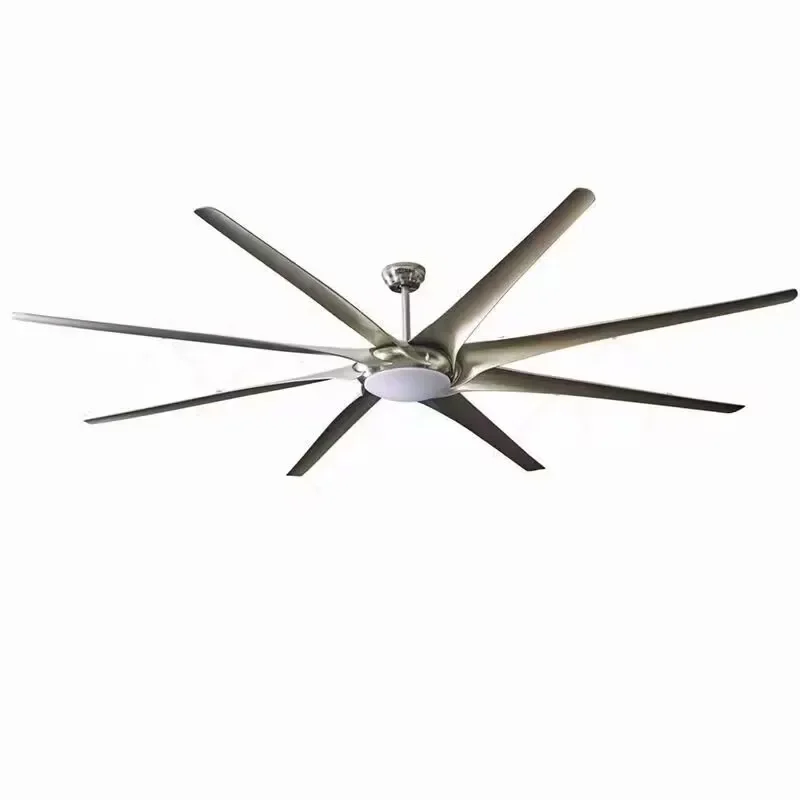 

100 Inch Large Ceiling Fans With Light DC Motor Reverse Blades 110V 220V Stainless Ceiling Fans Ventilador De Techo Silver Fan