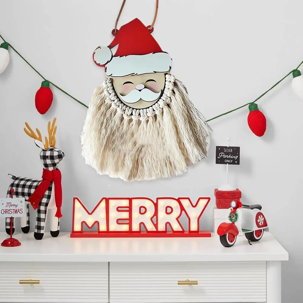 

White Beard Santa Claus Tassel Pendant Xmas Tree Hanging Ornament Merry Christmas Home Door Window Backpack Car Decorations