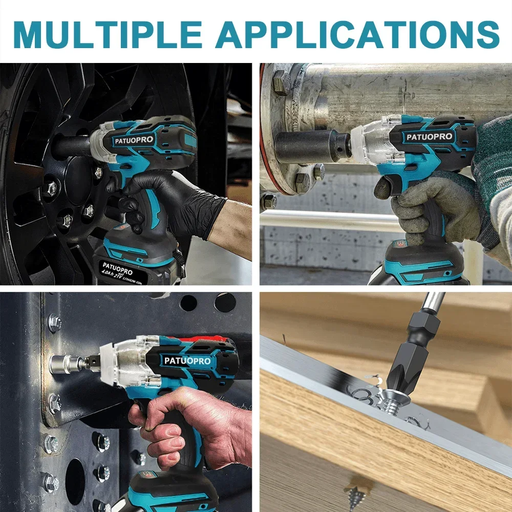 500N.m Electric Cordless Impact Wrench 2-Speed 1/2 Inch Brushless Electric Wrench Power Tool For Makita 18V Battery (No Battery) 6