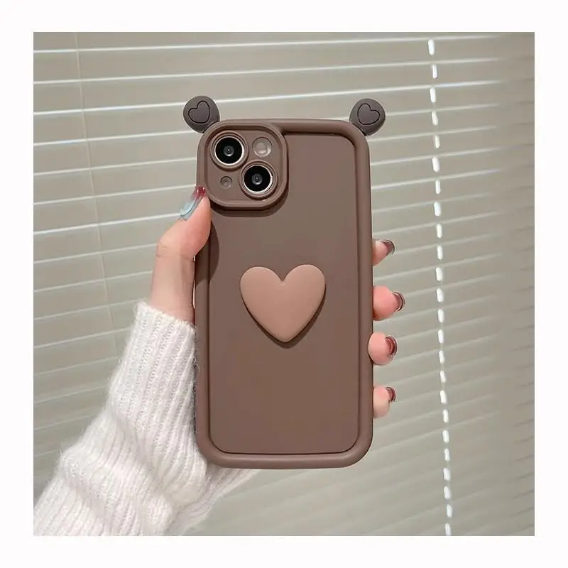 3D Love Heart Lanyard Phone Case