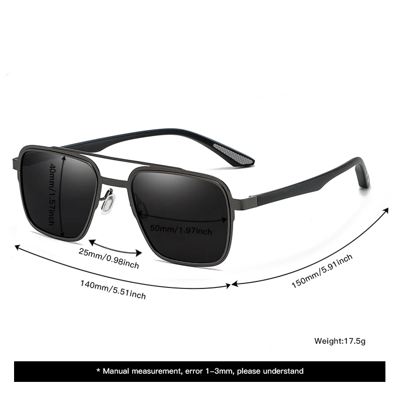 Metallic Black Polarizing Sunglasses Women's Fashion Large Frame Men's Sunglasses Advanced Sense Car Glasses 9549