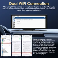 Srnubi 10.26 "écran de jeu de voiture Android WIFI lecteur multimédia de voiture sans fil Carplay Android Auto écran de voiture pour YouTube Netflix 6