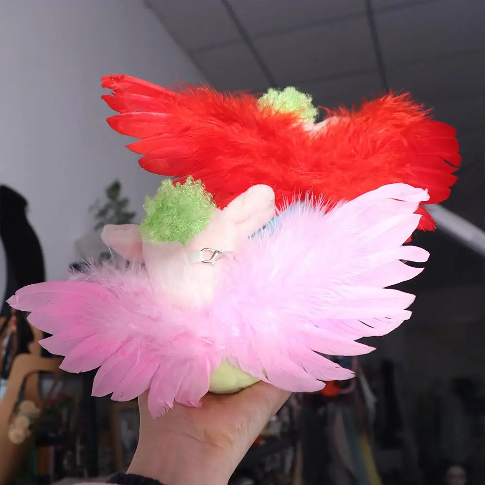 DIY Plush Stuffed Wing Cotton Doll Soft Korea Kpop 20CM Doll Feather Wings Cartoon Kawaii Cotton Doll‘s Cloth Girls