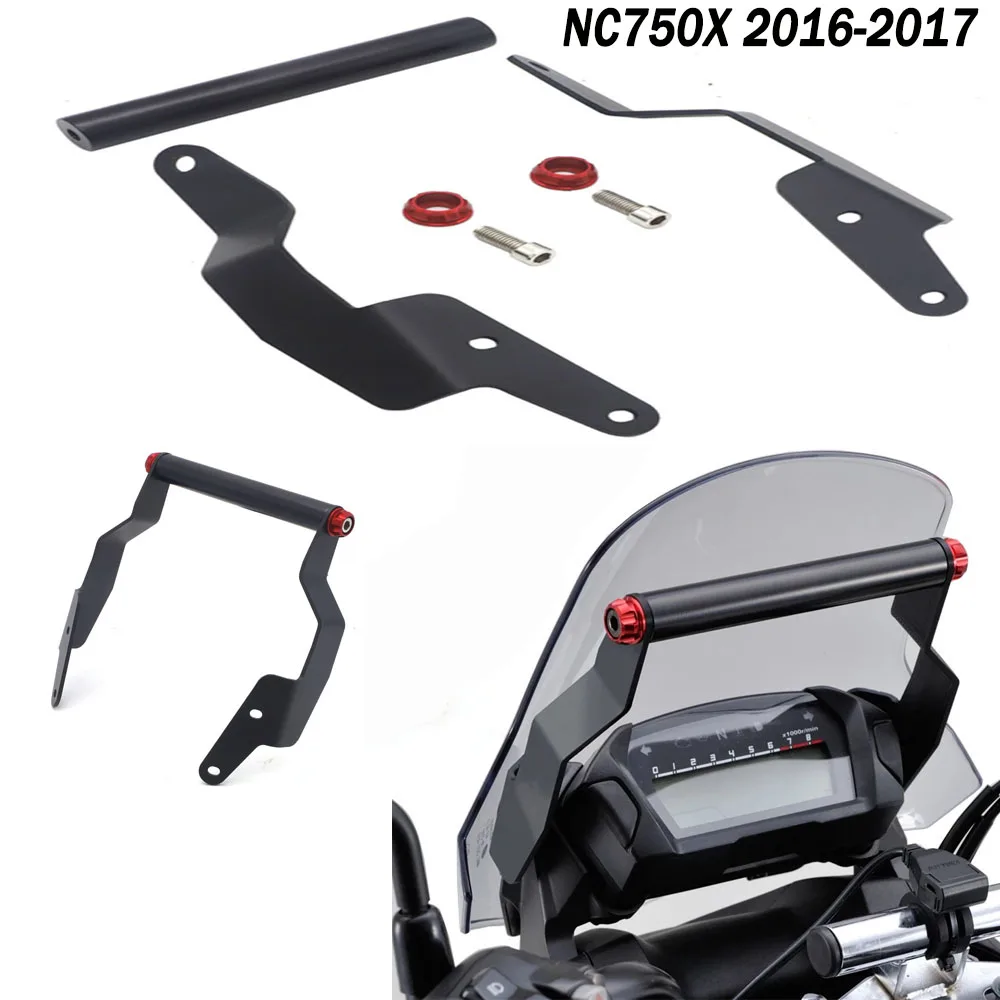 

CNC Stand Holder Phone GPS Plate Bracket For Honda NC750X 2016-2017 NC 750 X Black