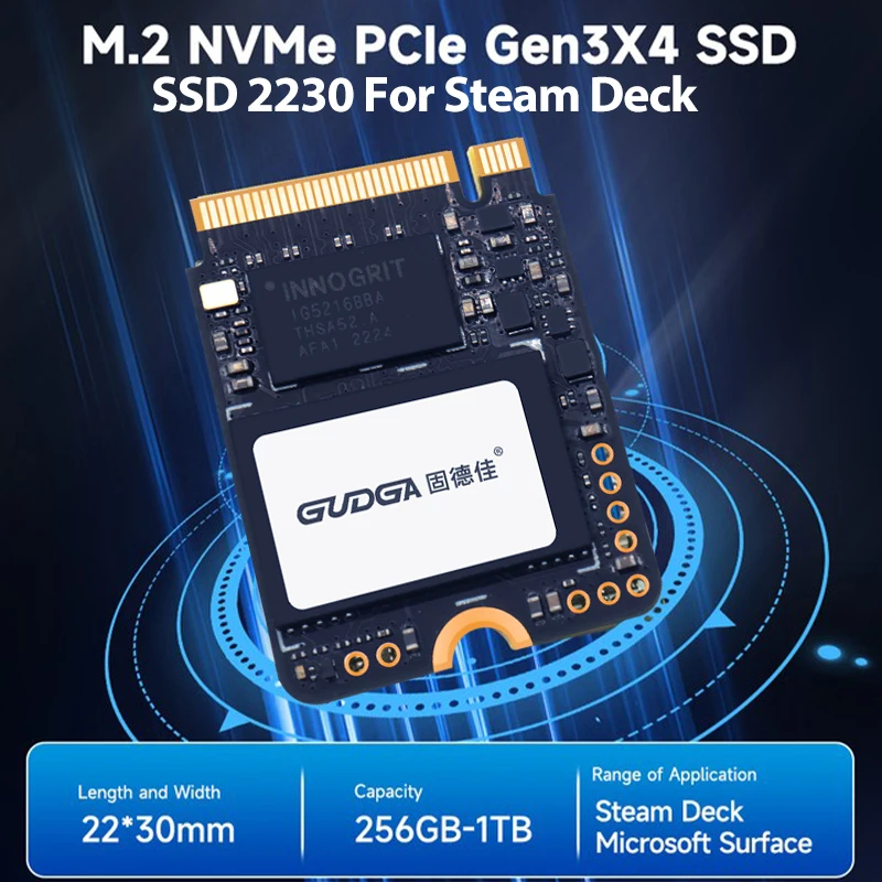 Gudga-unidade Interna de Estado Sólido Disco Rígido Ssd m2 para Steam Deck Microsoft Surface Laptop Nvme 2230 1tb 512gb Pcie3.0x4 - Imagem 2