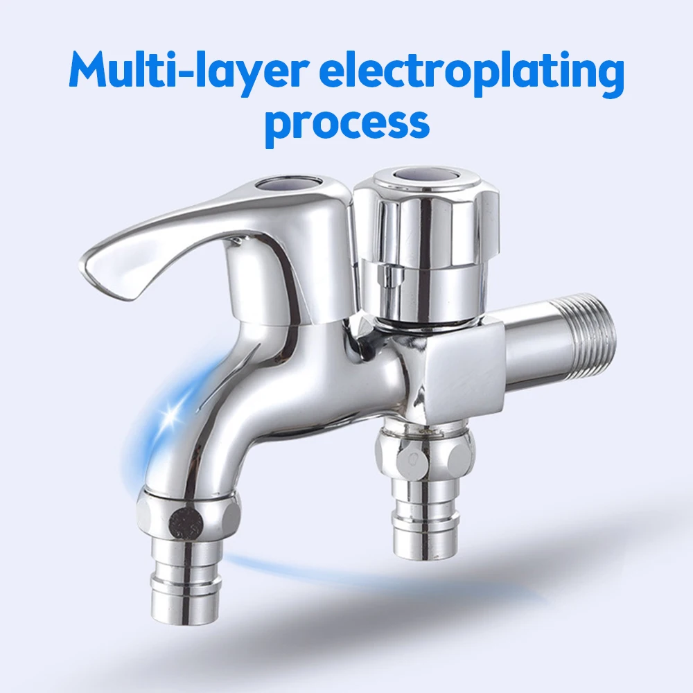 Washing Machine Faucet Double Water Outlet Brass Tap Outdoor Garden Faucet Mop Pool Double Head Bidet Faucets Bathroom