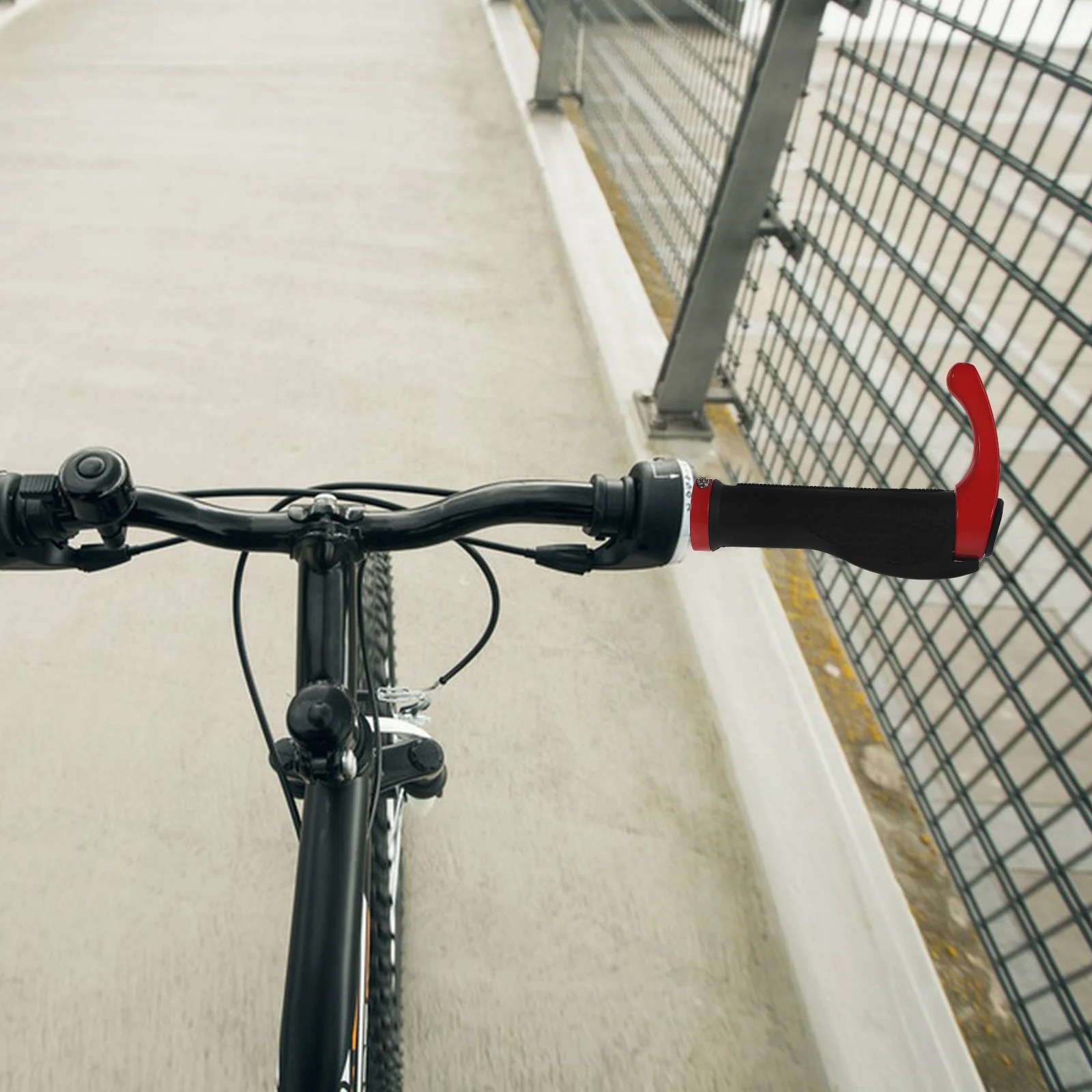 

Ergonomic MTB Mountain Road Bike Bicycle Anti-slip Lock-On Ox Horn Bar End Handlebar Grips - One Pair (Black)