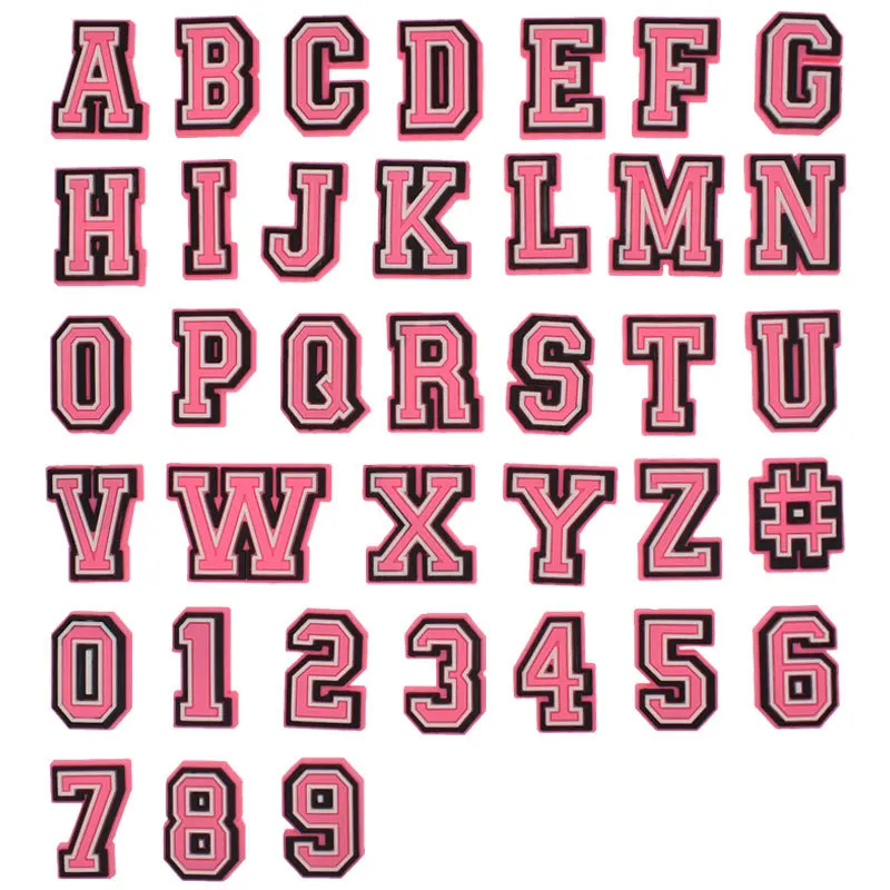 

Wholesale 1pcs PVC Shoe Accessories for Crocs Charms Pink Letter Badge Women Sandals Buckle Kids Pins Men Decoration Jeans
