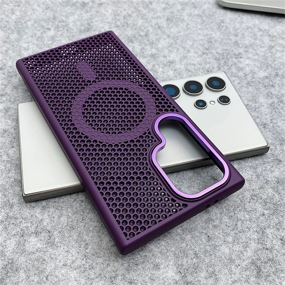 Honeycomb Mesh Cooling Magnetic Alloy Lens Hard Cover Case