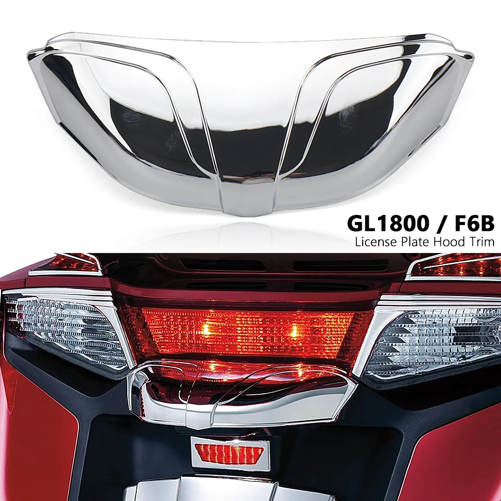 

Chrome For Honda GOLD WING Goldwing GL1800 GL 1800 F6B 2012-2017 Motorcycle Accessories Rear License Plate Hood Trim Cover