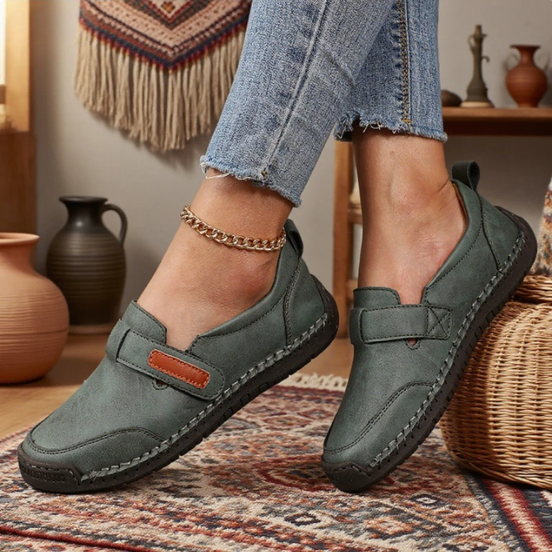Women's Casual Loafers Comfortable Soft Soled Mosinka Slip Covers High-quality Flat Bottomed Walking Shoes 2025 New Direct Sales