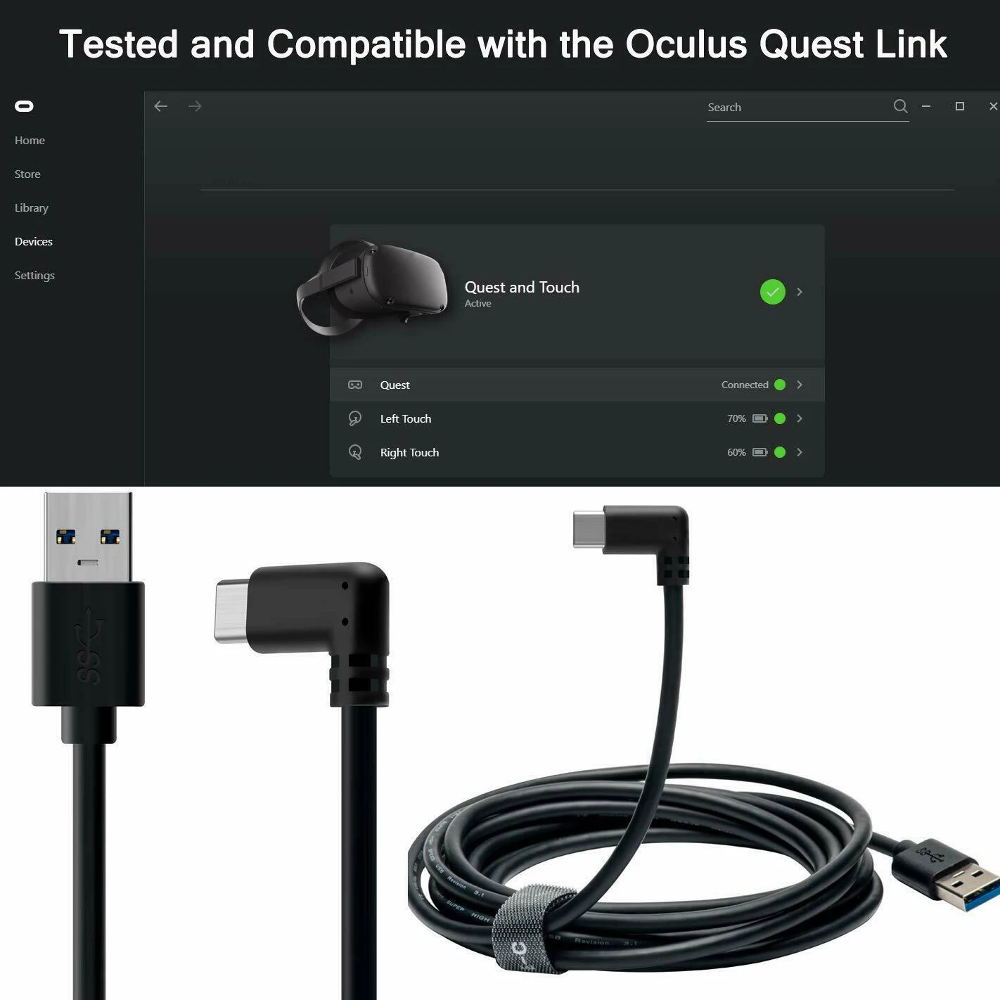 NNR-10Ft USB3.1 유형 C 링크 케이블 5Gbps 전송용 고속