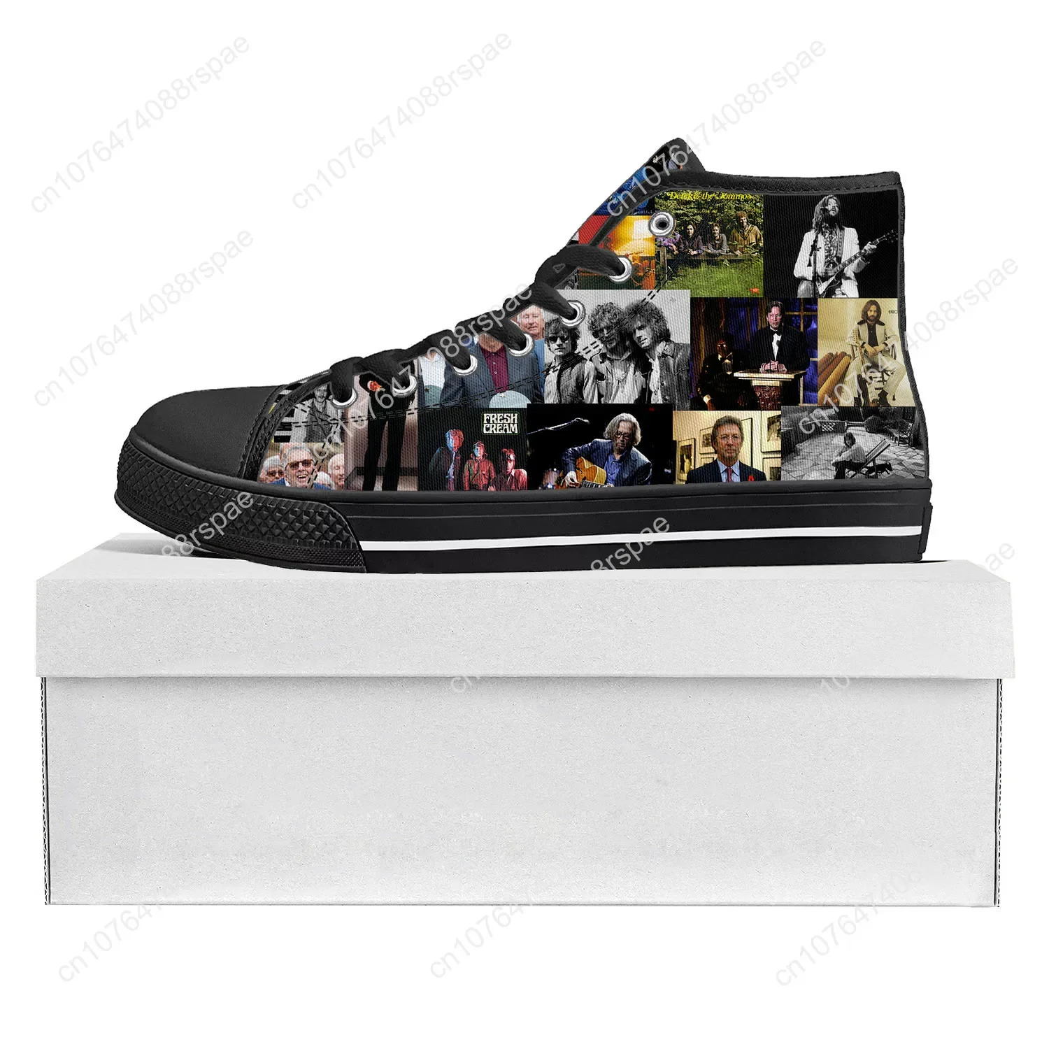 Eric Clapton Rock Musician Guitar High Top High Quality Sneakers Mens Womens Teenager Canvas Sneaker Couple Shoe Custom Shoe