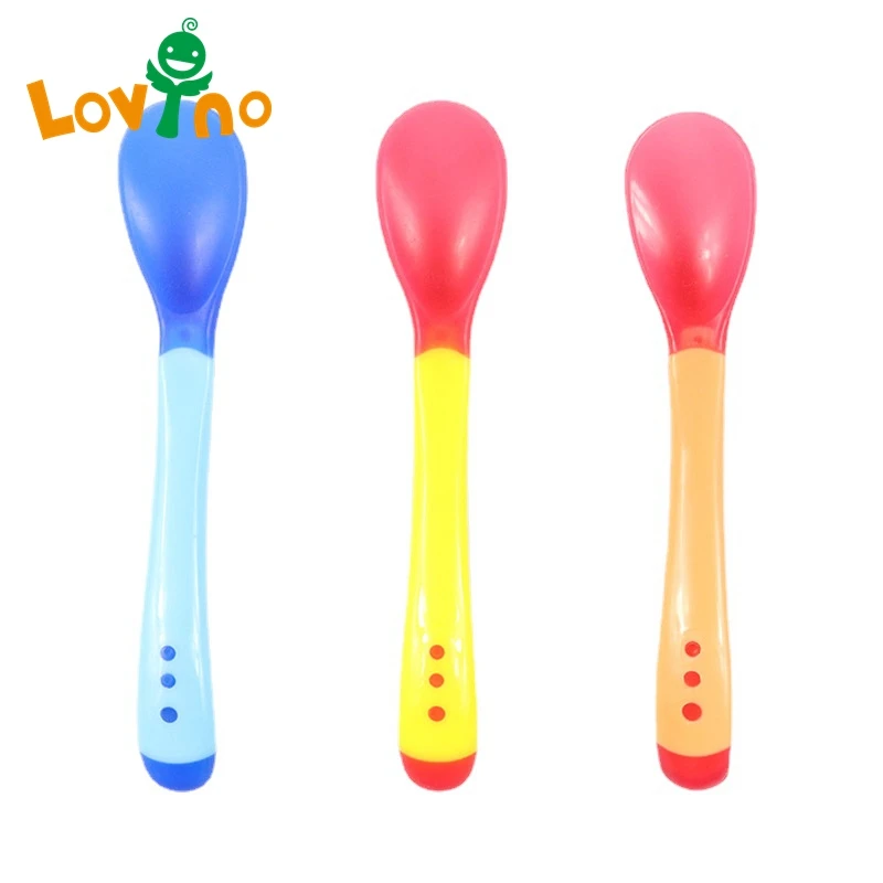 Baby Utensils Toddler Learning Feeding Spoon Fork Knif Babies Gadgets Short Handle Feel Temperature Feeder Tableware for Dishes baby feeding spoon