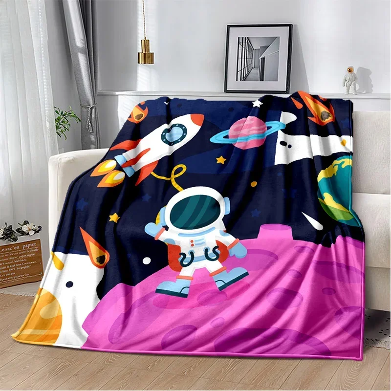 

Astronaut Cartoon Anime Pattern Manta Sofa Bed Cover Soft Blanket Plaid Soft Warm Flannel Throw Noon Break Blankets Fans Gif