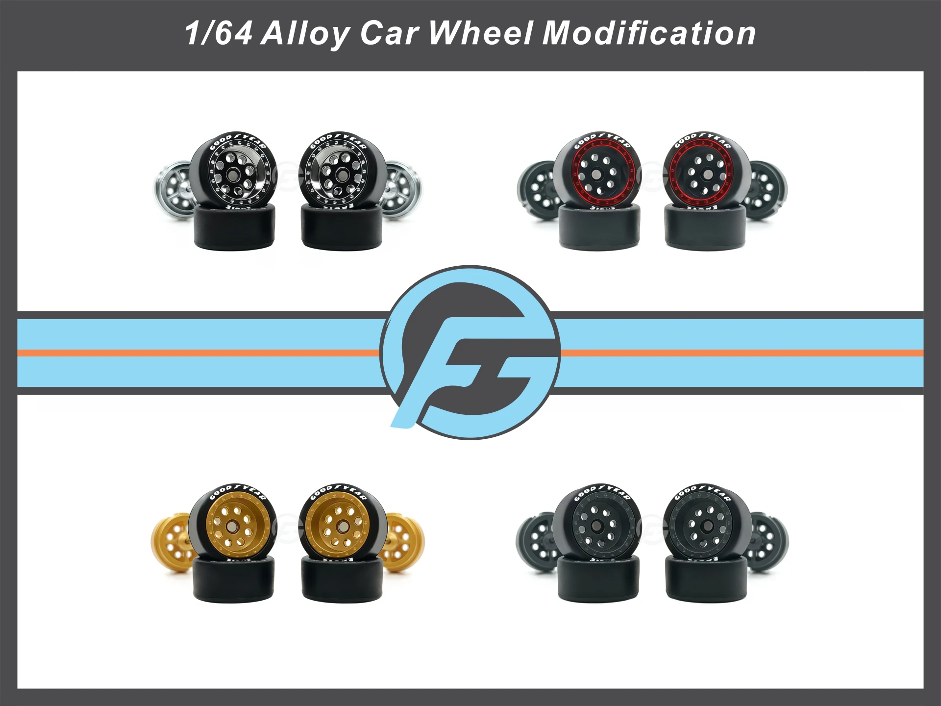 FANSGUY 1Set 11.2mm 1/64 Adult Car Model Wheel Parts Detachable Smooth Tires MMS-I/IP Series