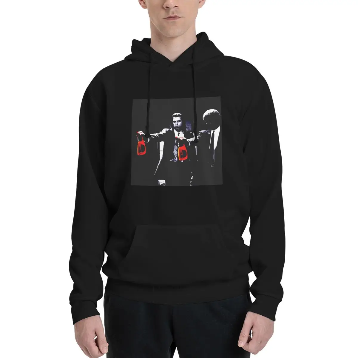 

Cool Pulp Fiction John Travolta 9 Couples Plus Velvet Hooded Sweater Casual Graphic Top quality Home Kawaii Hooded rope Hoodie