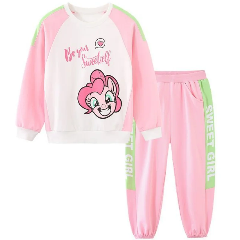 

My Little Pony Girls Fashion Cute Western Style Suit Spring Casual Cartoon Children Little Girls Sweater Sports Two-piece Set