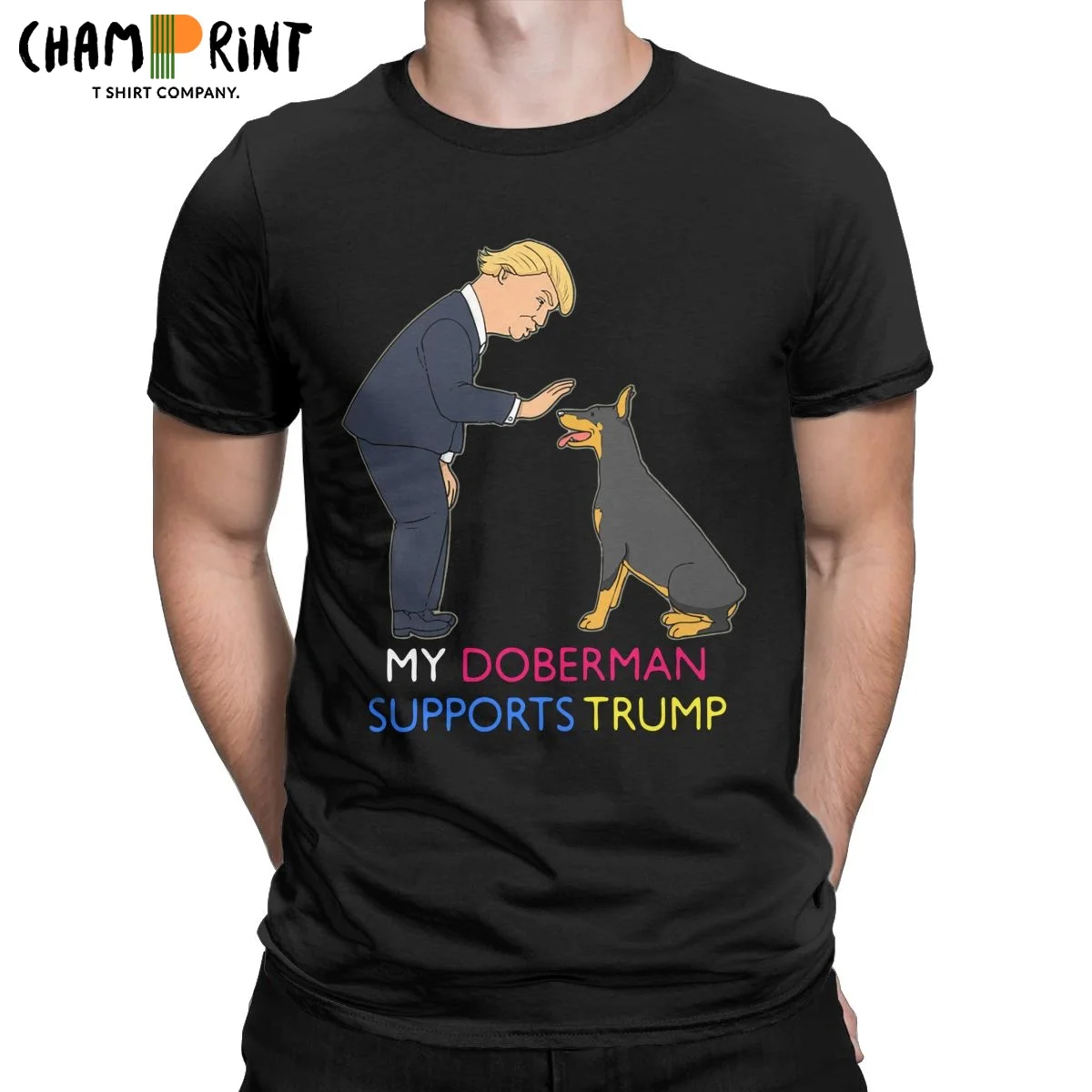 Leisure My Doberman Supporta Trump Gift Pinscher Print T-Shirt Per Uomo T-Shirt In Puro Cotone Dog Animal Tee Shirt Top Stampati