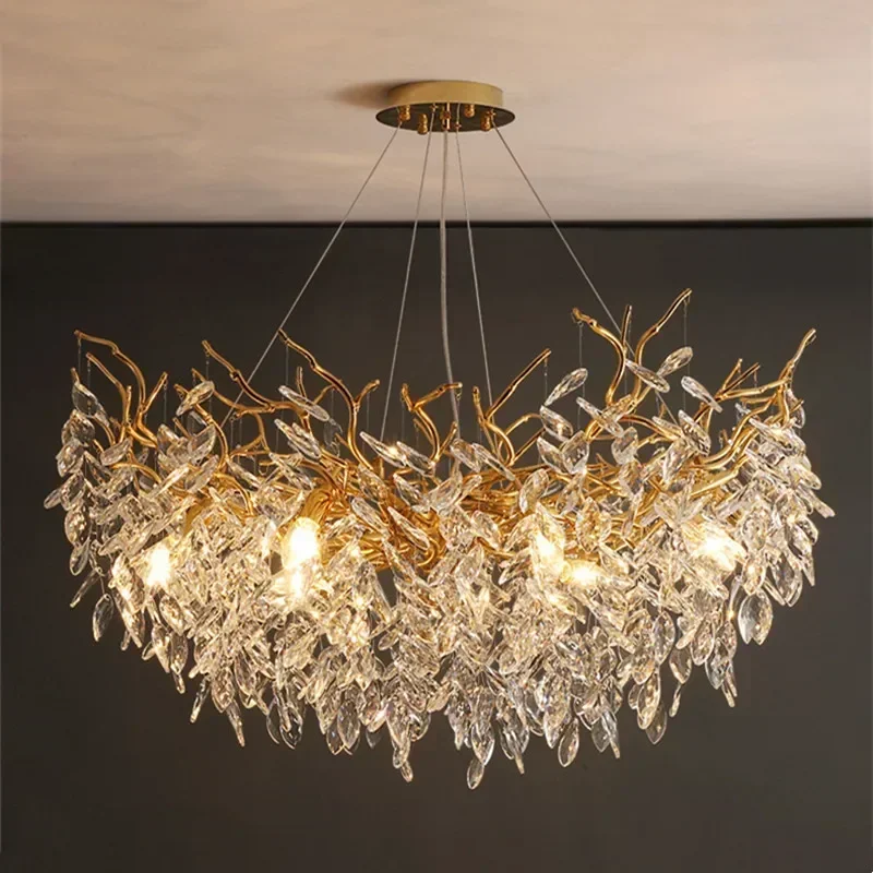 Luxury Modern Ceiling Chandelier Interior Decoration Villa Dining Living Room Crystal Pendant Lamp Home LED Lighting Fixtures