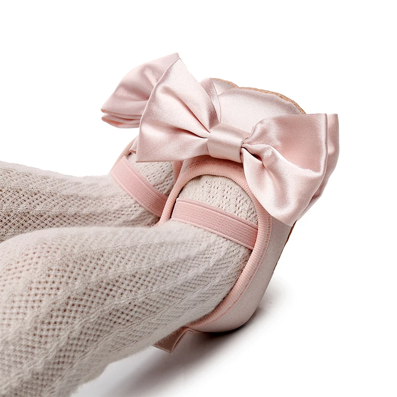 Princess Baby Girls Moccasins Big Bowknot Soft Sole Flat Shoes for Infant Prewalker Anti-Slip Shoes First Walker Crib baby shoes soft sole shoes