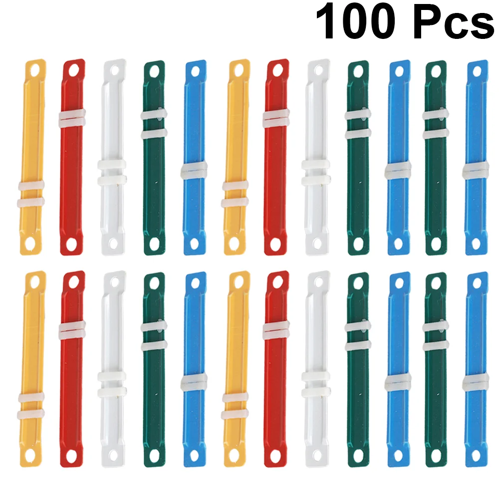 100 Pcs Plastic Binding Clips Loose Leaf File Folders Paper Fasteners Office Notebook Storage Supplies Combs Spines Office