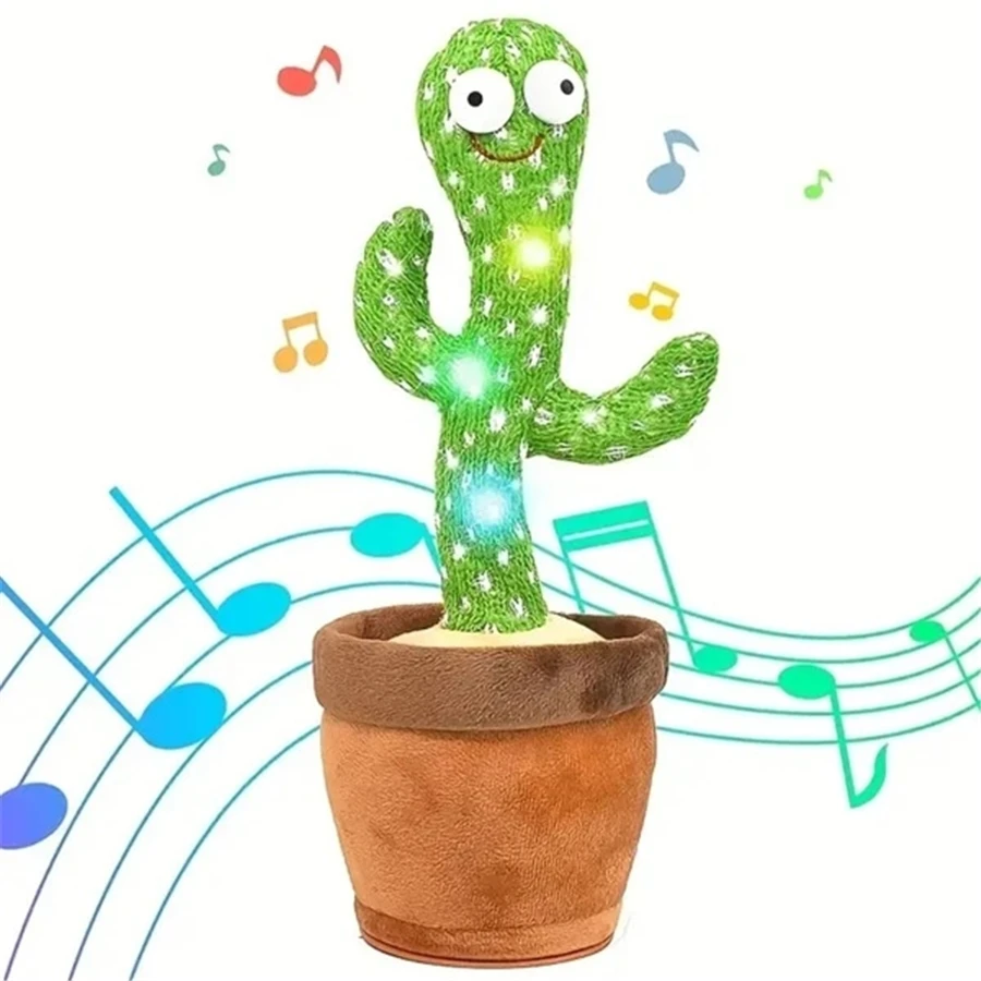 USB Electric Singing and Dancing Recording Repeater Cactus Plush Funny Decompression Kids Adult Party Toys