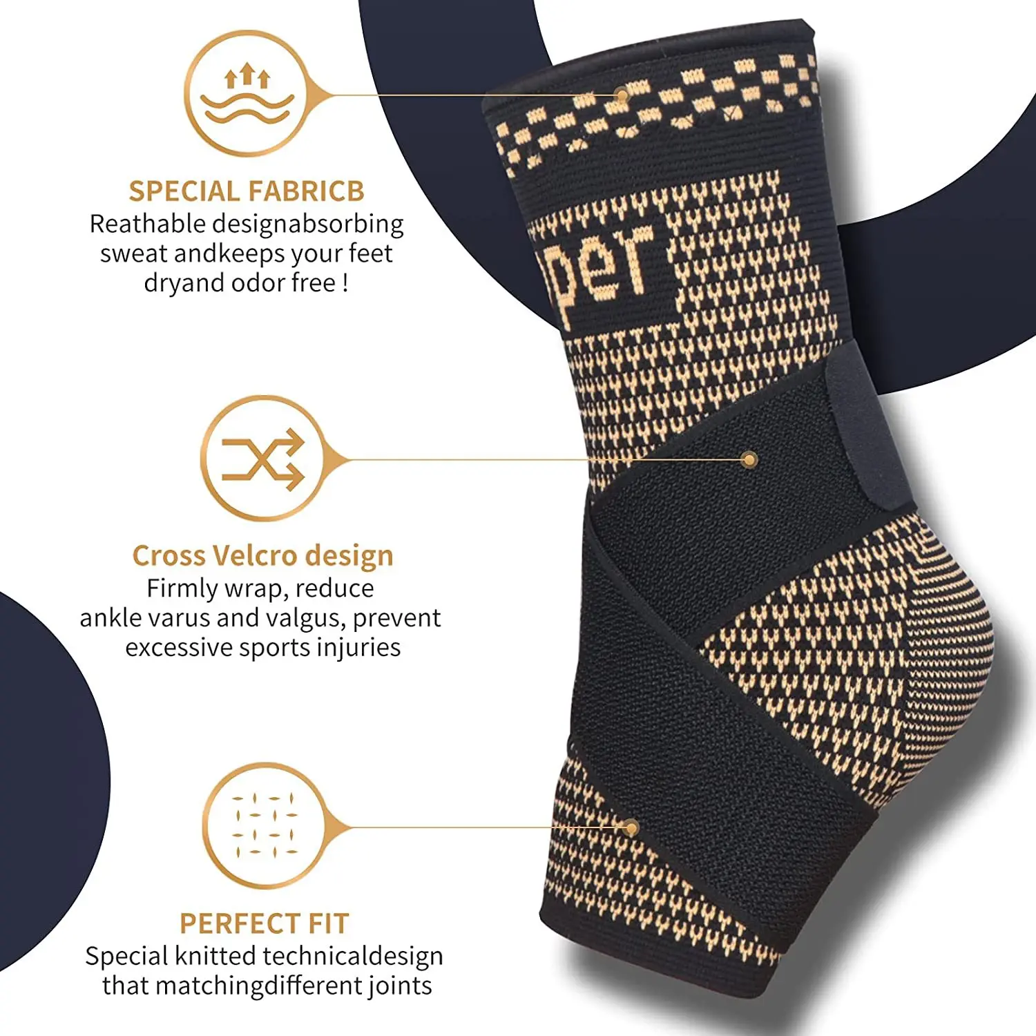 1PC Pressurized Bandage Ankle Protector Sport Anklet Support Foot Strap Nylon Knitted Elastic Ankle Brace Gym Basketball Running