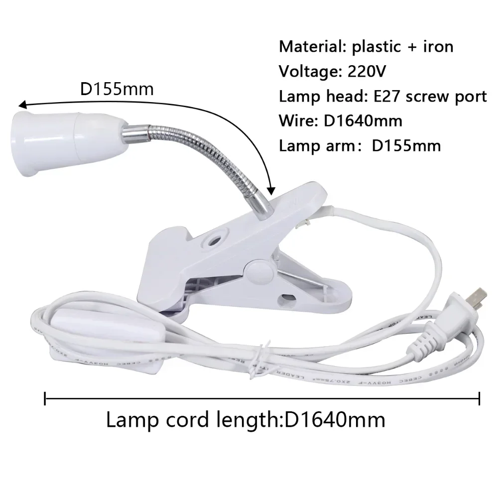 E27 Socket Bulb Holder Socket With Switch EU US UK Plug Lamp Holder Energy Saving LED Table Lamp Led Base Base led light desk lamp