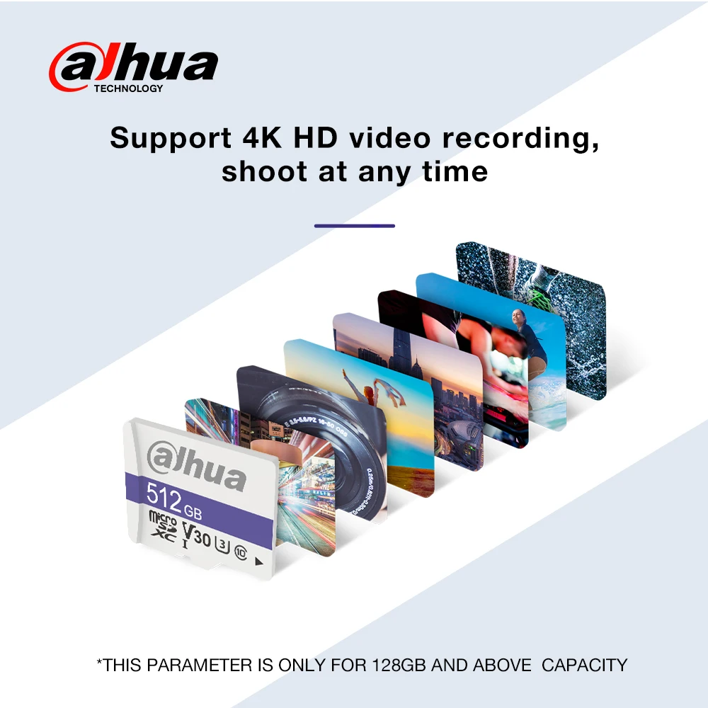 Dahua ũ SD ÷ ޸ ī, ȭ Ϳ ̴ ũ SD TF ī, б ӵ ִ 95 MB/s, 32GB, 64GB, 128GB, 256GB, 512GB