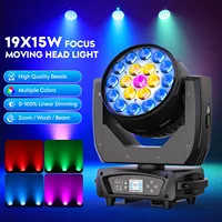 19*15W RGBW LED Moving Head Light Beam Focusing Light DMX Control Stage Effect Lighting Projector for DJ Disco Bar Theater 2