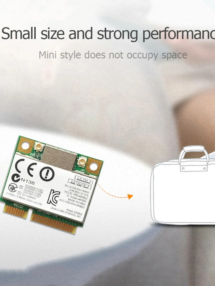 노트북용 미니 PCI-E 무선 어댑터, 블루투스 와이파이 네트워크 카드, 2.4G, 5G, 300M