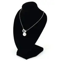 Black Mannequin Necklace Jewelry Pendant Display Stand Holder Show Decorate Rack Black Velvet Fabric Choker Organizer Showcase 1