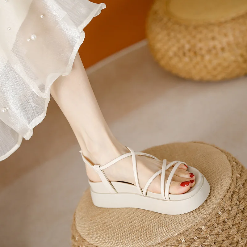 Thick Sole Sandals Women 2025 New Summer Soft Sole Elevated