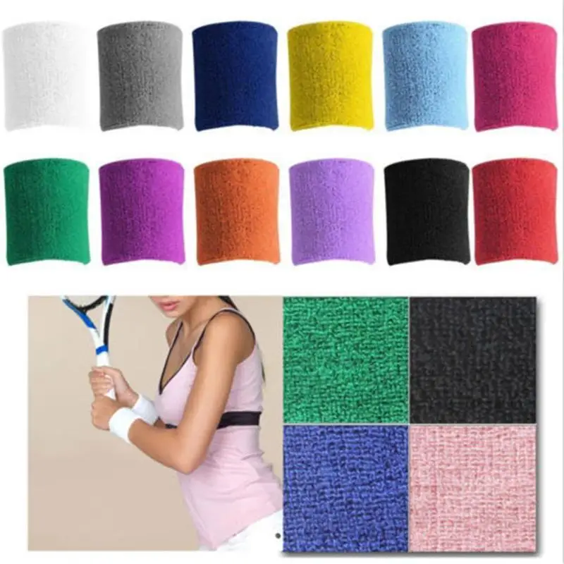 1 Colored Cotton Running Badminton Basketball Protective Gear Athletic Wristguards for Both Men and Women Sweat Absorbing