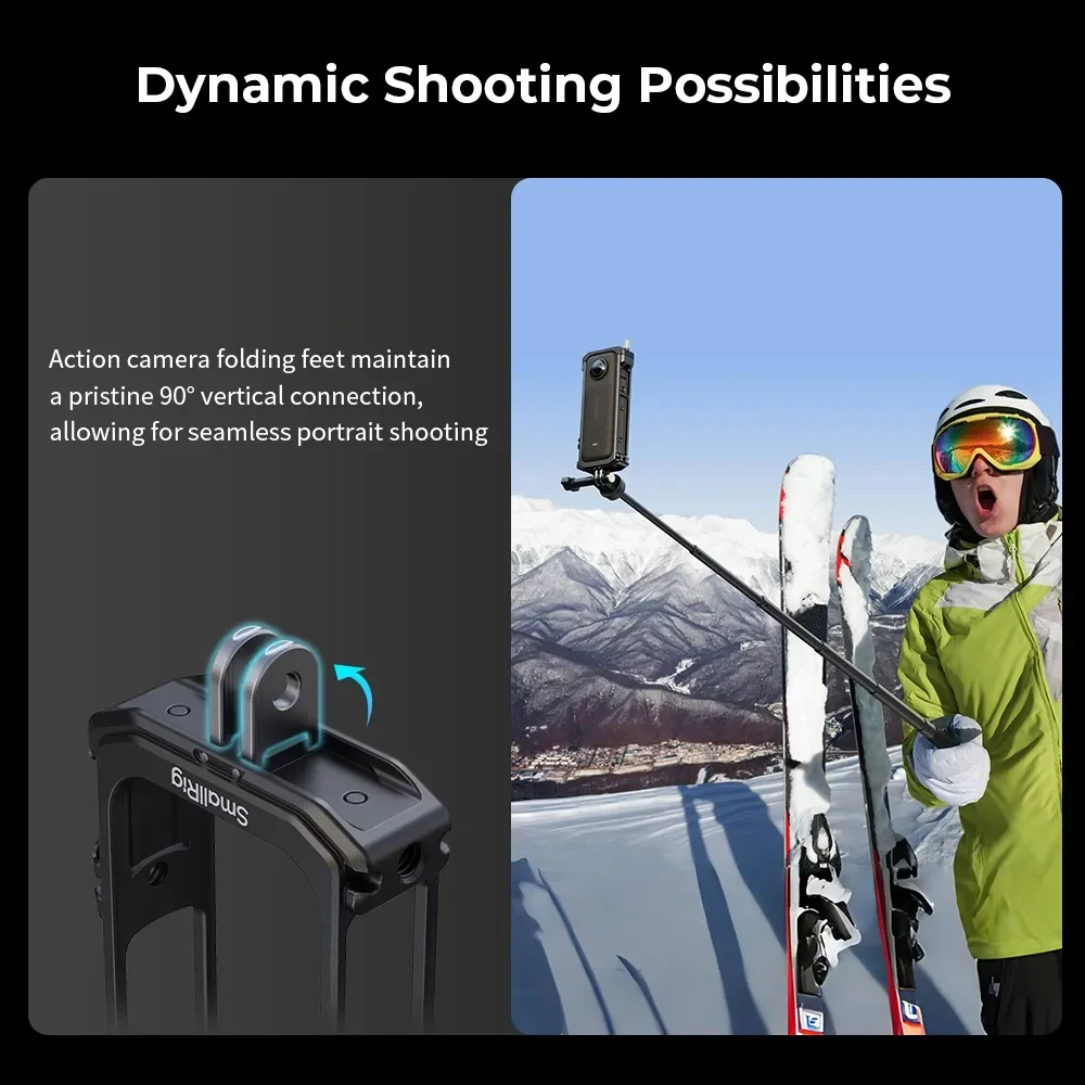 Camera Cage for Insta360 X4, With  1/4"-20 Anti-twist Thread Hole Cold Shoe Acti