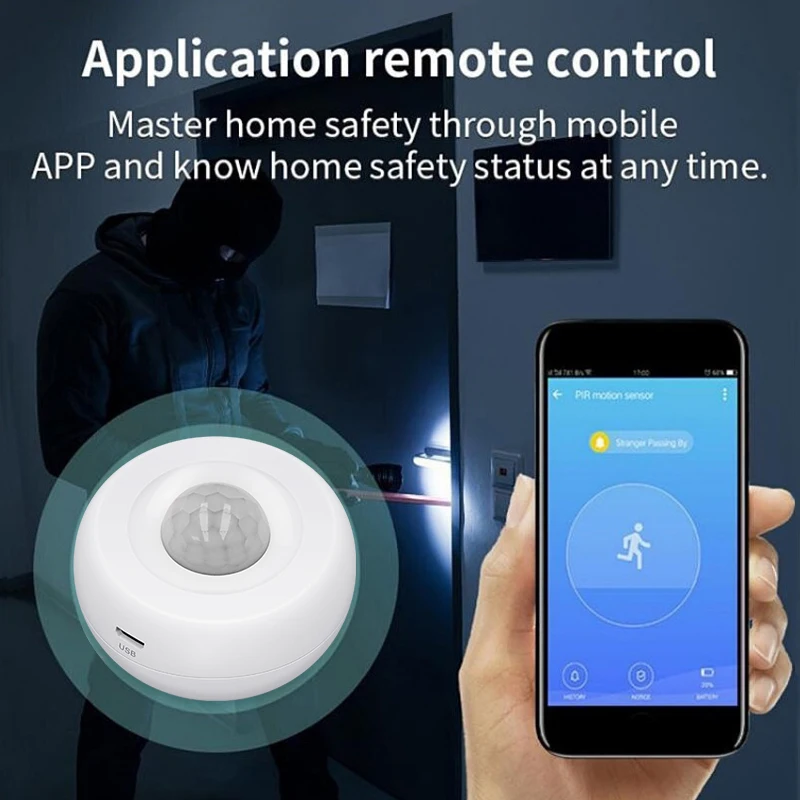Tuya Smart ZigBee 3.0 Pir 모션 센서 감지기 Zigbee Gateway Alexa로 구동되는 적외선 인간 모션 센서 USB 배터리