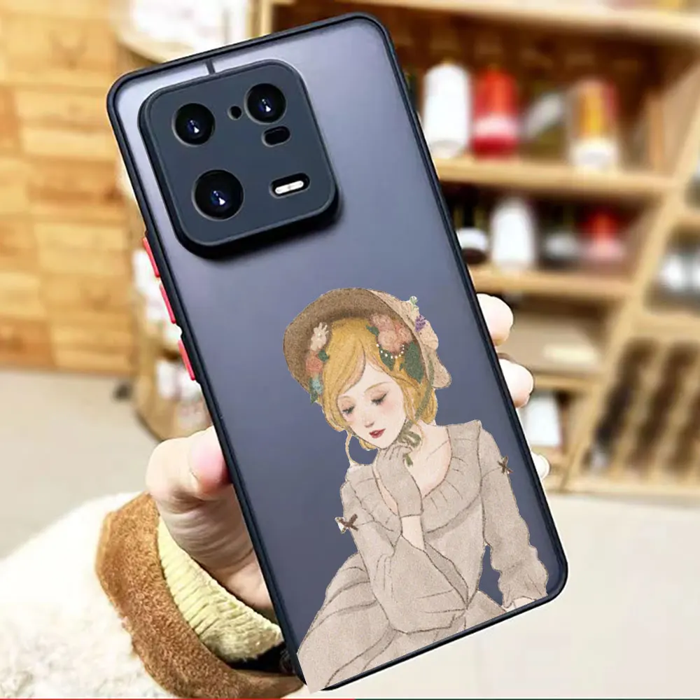 Funda mate para Xiaomi 13 12 12S 12T 11 11T 10 10T 9 8 6X 5X PRO LITE 5G Funda Capa Shell d-princesa de Disney maquillaje de Navidad