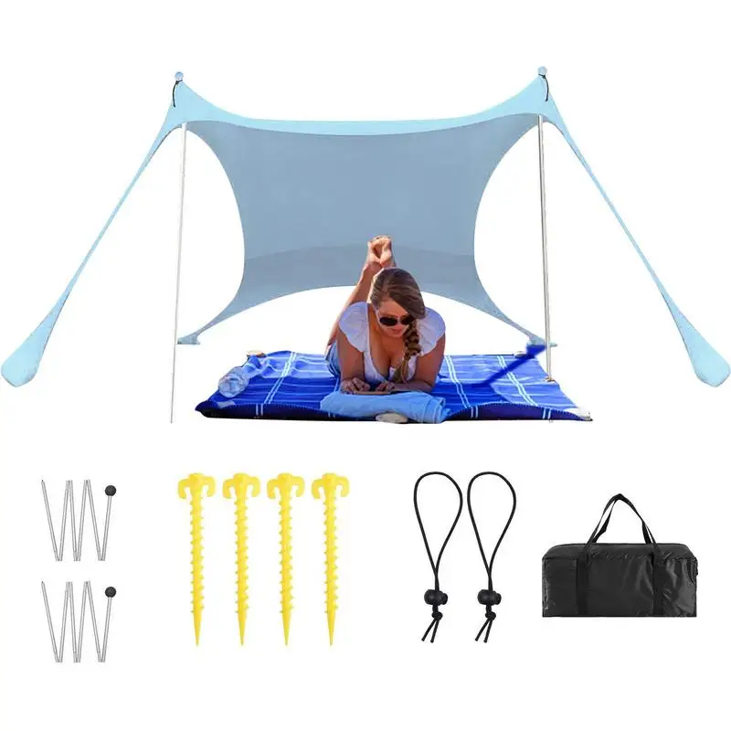 

Уличная Пляжная палатка, Солнцезащитные Тенты для кемпинга, ветрозащитные цельные пляжные тенты UPF50 + Портативная семейная палатка для Bea