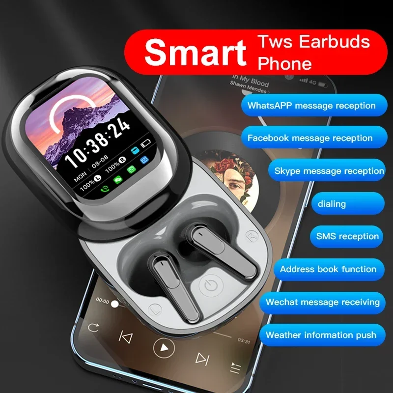 Wireless AI Translator Headphones 144Languages Real Time Conversation Translation 50H Battery LED Power Display Noise Cancelling